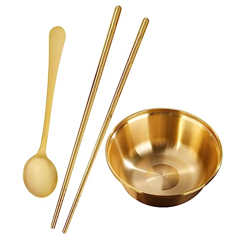 HIAKDOFT Messing Besteck Set Teilig Salatschüssel Snack Behälter Dinner Essstäbchen Löffel Nudel Schale Stapelbar Glatte Oberfläche für Zuhause und Outdoor HIAKDOFT Messing Besteck Set Teilig Salatschüssel Snack Behälter Dinner Essstäbchen Löffel Nudel Schale Stapelbar Glatte Oberfläche für Zuhause und Outdoor von HIAKDOFT