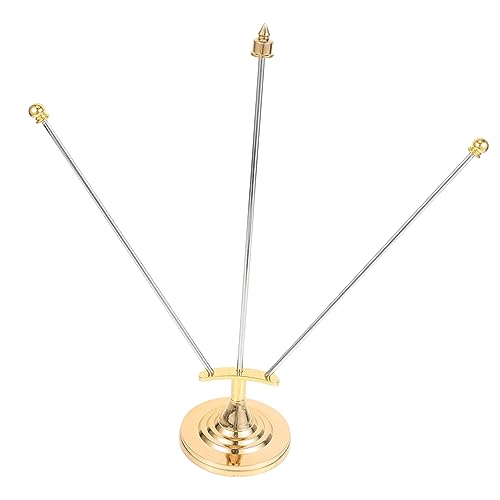 HIAKDOFT Metalischer Tischfahnenmast mit Stabilem Sockel Nagelfreier Desktop Flaggenhalter für Kleine Flaggen Leicht für Büro Besprechungsraum und Schreibtischdekoration von HIAKDOFT