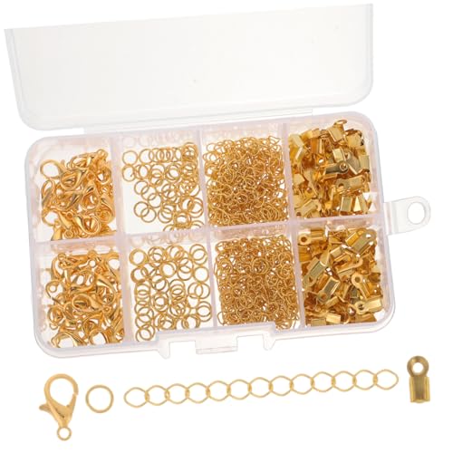 HIAKDOFT Metall Schmuckverbinder Teiliges DIY Schmuck Verschluss für Halsketten Armbänder mit Sprungringen und Karabinerverschlüssen Inklusive Fach Aufbewahrungsbox für Schmuckherstellung von HIAKDOFT