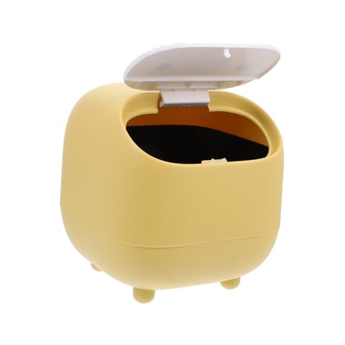 HIAKDOFT Mini Desktop Abfalleimer mit Doppelstock und Pressdeckel Kompakter Kunststoff mülleimer in Gelb Platzsparend für Wohnzimmer Büro Schlafzimmer und Kleine Räume Dekorativ und HIAKDOFT Mini Desktop Abfalleimer mit Doppelstock und Pressdeckel Kompakter Kunststoff mülleimer in Gelb Platzsparend für Wohnzimmer Büro Schlafzimmer und Kleine Räume Dekorativ und von HIAKDOFT