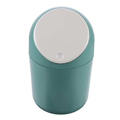 HIAKDOFT Mini Desktop Mülleimer mit Deckel Grüner Pressdeckel Abfalleimer aus Stabilem PP Kompakter Schreibtisch Mülleimer für Büro Küche Wohnzimmer und Schlafzimmer von HIAKDOFT