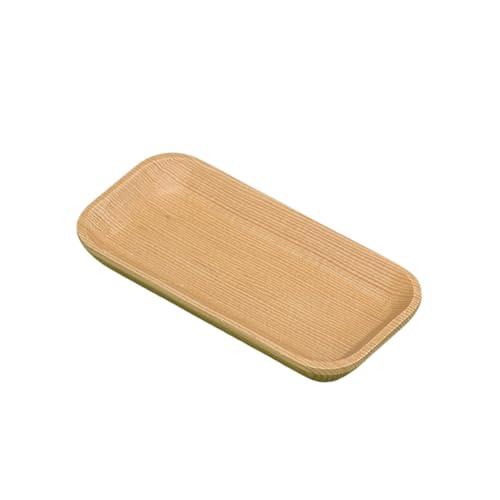 HIAKDOFT Mini Holztablett aus Naturholz Rechteckiges Servierbrett Kleines Sushi und Desserttablett für Snacks Vielseitige Servierschale für Zuhause und Partys von HIAKDOFT