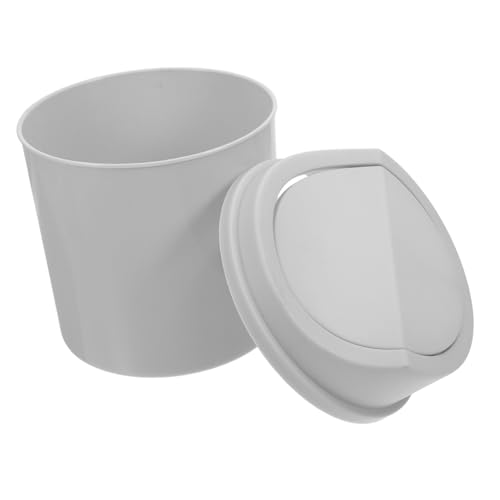 HIAKDOFT Mini Tischmülleimer mit Deckel Kompakter Plastik Mülleimer für Schreibtisch Büro Schlafzimmer und Küche Kleiner Abfalleimer mit Schwingdeckel Stilvoll und Praktisch für Kleine von HIAKDOFT