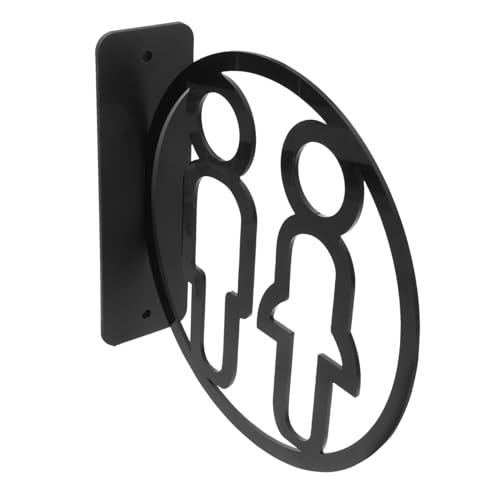 HIAKDOFT Modernes Badezimmer Türschild Unisex Wc Schild mit Doppelseitigen Männer Frauen Symbolen Schnelles Anbringen Leicht zu reinigen Zeitgemäßes Design für Büro und Gemeinschaftsräume von HIAKDOFT