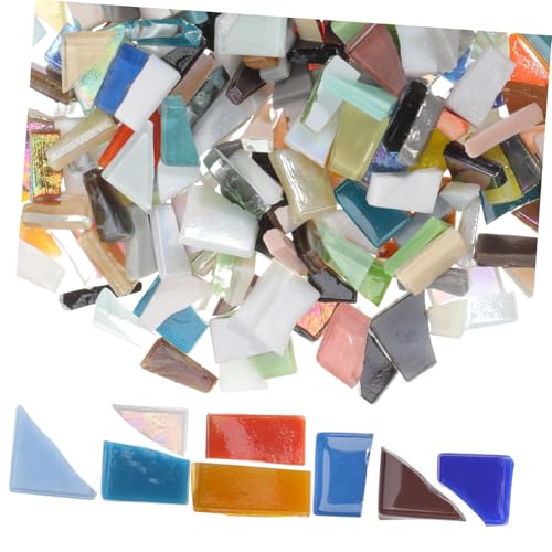 HIAKDOFT Mosaiksteine Bunt Unregelmäßige Glasstücke für DIY Bastelprojekte Handgemachte Glasfliesen Mosaiksteine für Kunsthandwerk Wohnkultur Schmuckherstellung von HIAKDOFT
