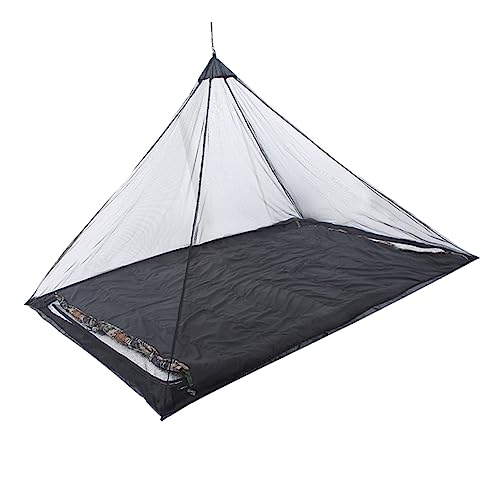 HIAKDOFT Moskitonetz Für Camping Outdoor-Netz Tragbares Dreieckszelt Kleinmaschiges Netz Für Angeln Wandern Garten Schwarz von HIAKDOFT