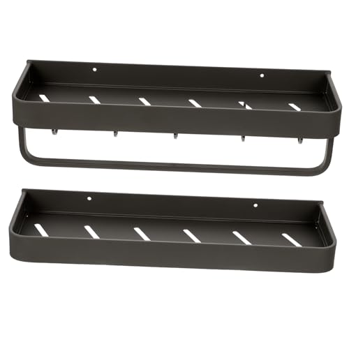 HIAKDOFT Multifunktionales Wandregal aus Rostfreiem Space Aluminium mit Haken und Stange Bad und Küchen Aufbewahrung Feuchtigkeitsbeständig Einfache Montage Großer Stauraum Graue HIAKDOFT Multifunktionales Wandregal aus Rostfreiem Space Aluminium mit Haken und Stange Bad und Küchen Aufbewahrung Feuchtigkeitsbeständig Einfache Montage Großer Stauraum Graue von HIAKDOFT