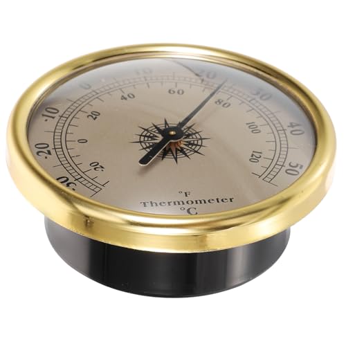 HIAKDOFT Multifunktionales Wandthermometer Rund aus Metall Raum Garten temperaturmonitor Platzsparendes Innen Außenthermometer für Wetterstation Kinderzimmer und Gewächshaus Langlebig von HIAKDOFT
