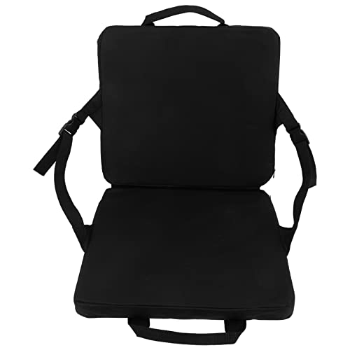 HIAKDOFT Outdoor Klappstuhl mit Verstellbarer Rückenlehne Stabiles Sitzkissen Tragbarer Garten und Campingstuhl für Strand Angeln Picknick Belastbar für Erwachsene Schwarz von HIAKDOFT