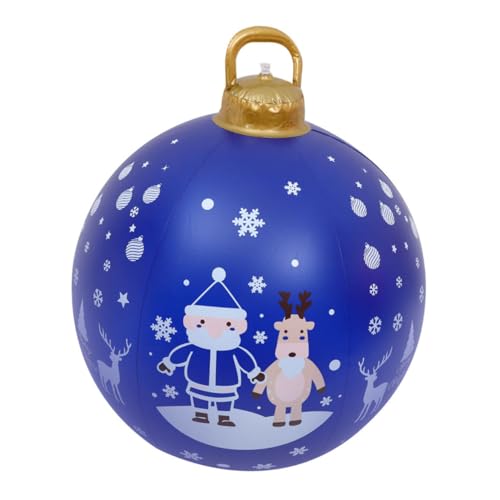 HIAKDOFT PVC Aufblasbarer Weihnachtsball Outdoor Wetterfest Schnelles Aufblasen Große Bunte Christbaumkugel Dekoration für Garten und Langlebige PVC Weihnachtsdeko für Festliche Atmosphäre von HIAKDOFT