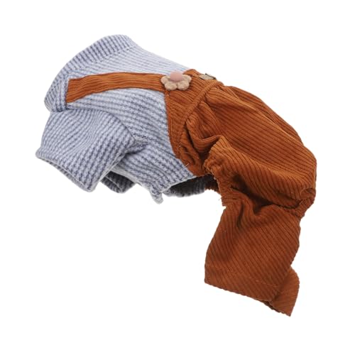 HIAKDOFT Pet Hundebekleidung Gestreifte Overalls Warm Bequem für Kleine Hunde Strapazierfähiger Hoodie Jumpsuit Leicht Anzuziehen für Spaziergänge und Outdoor aktivitäten von HIAKDOFT