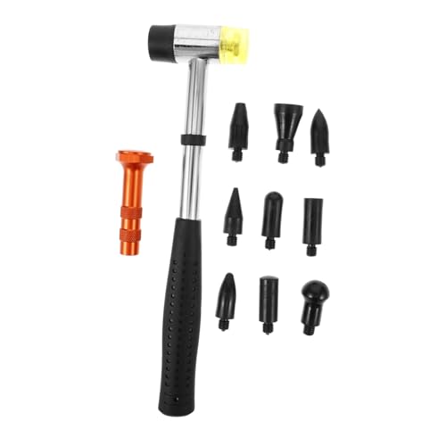 HIAKDOFT Pinseloser Dellenentferner Set mit Austauschbaren Köpfen und Gummihammer Präzises Auto Reparaturwerkzeug für Verschiedene Dellenformen DIY Lackfreie Karosserie Instandsetzung von HIAKDOFT