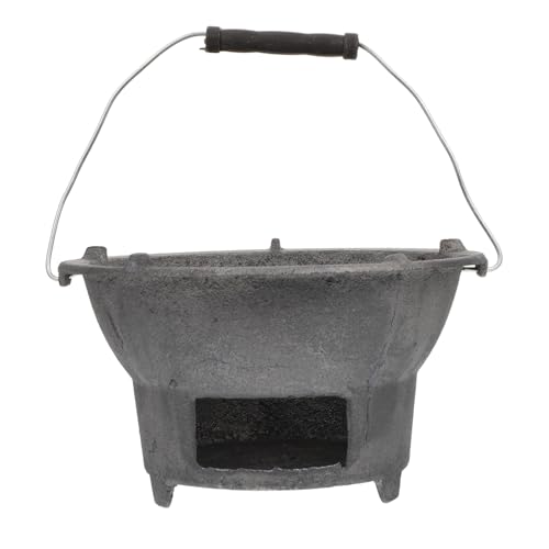 HIAKDOFT Portabler Gusseisen Holzkohlegrill Outdoor Bbq Grillrost Wetterfest Robust Kompakt Camping Angeln Wandern von HIAKDOFT