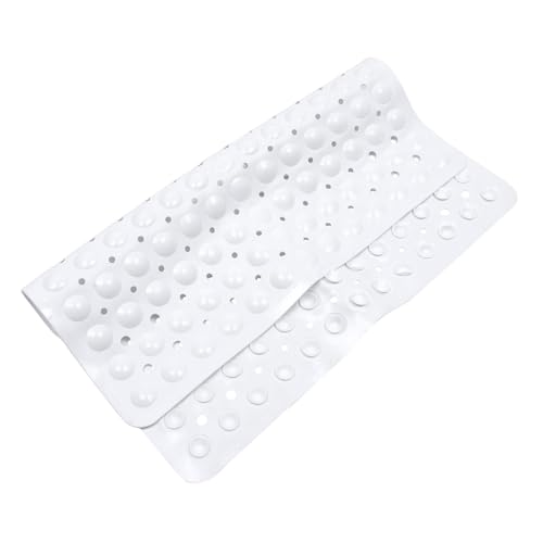 HIAKDOFT Quadratische rutschfeste Duschmatte mit Saugnäpfen PVC Fußmassagepad für Zuhause Flexibel Elastisch Nicht Verformbar Weiße Rutsch Badematte mit Akupressur Leicht und Tragbar von HIAKDOFT