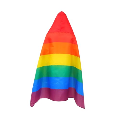 HIAKDOFT Regenbogen Cape für Gay Pride Leichtes Flexibles Lgbt Party Accessoire für Feierliche Anlässe und Strapazierfähiges Material zu Tragen von HIAKDOFT