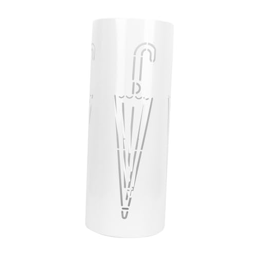 HIAKDOFT Regenschirmständer Weiß Aus Eisen Für Eingangsbereich Regenschirm Lagerung Halter Mit Wasserfang-untersatz Und Haken Für Regenschirme Und Gehstöcke von HIAKDOFT