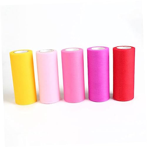 HIAKDOFT Roter Tüllstoff Rolle Yards Dacron Mesh für Hochzeit Dekoration Tischläufer Stuhlschleifen Bänder DIY Tutu Rock Basteln Party Zubehör von HIAKDOFT