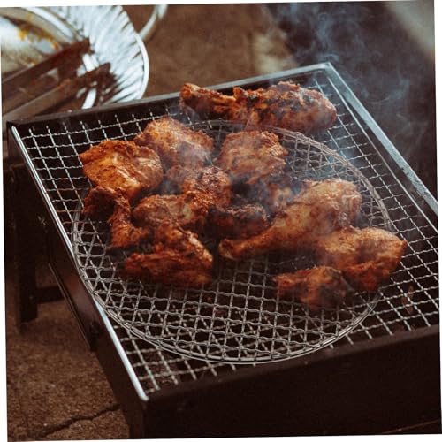 HIAKDOFT Rundes Barbecue Grillnetz Hitzebeständig Langlebig Leicht Tragbar für Outdoor Camping Grillen von Fleisch Gemüse Seafood von HIAKDOFT