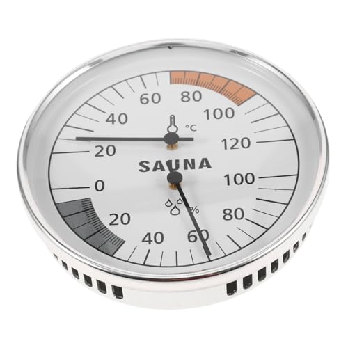 HIAKDOFT Sauna Thermometer Hygrometer aus Edelstahl Präziser Temperatur Feuchtigkeitsmesser für Sauna Dampfbäder Installieren Multifunktionales Display für Innenräume HIAKDOFT Sauna Thermometer Hygrometer aus Edelstahl Präziser Temperatur Feuchtigkeitsmesser für Sauna Dampfbäder Installieren Multifunktionales Display für Innenräume von HIAKDOFT