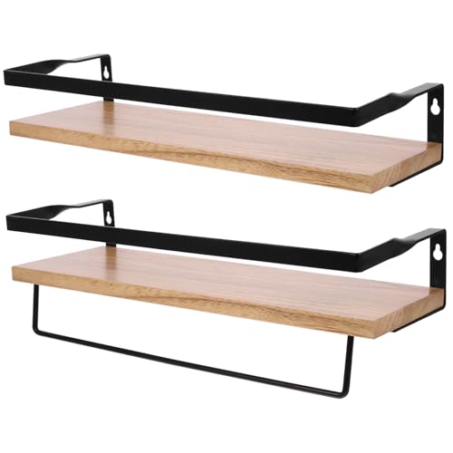 HIAKDOFT Schwebendes Wandregal aus Holz mit Handtuchhalter Wandmontiert Platzsparend Vielseitig für Bad Küche Wohnzimmer Schlafzimmer Einfache Installation Rustikaler Vintage Stil Leichte HIAKDOFT Schwebendes Wandregal aus Holz mit Handtuchhalter Wandmontiert Platzsparend Vielseitig für Bad Küche Wohnzimmer Schlafzimmer Einfache Installation Rustikaler Vintage Stil Leichte von HIAKDOFT