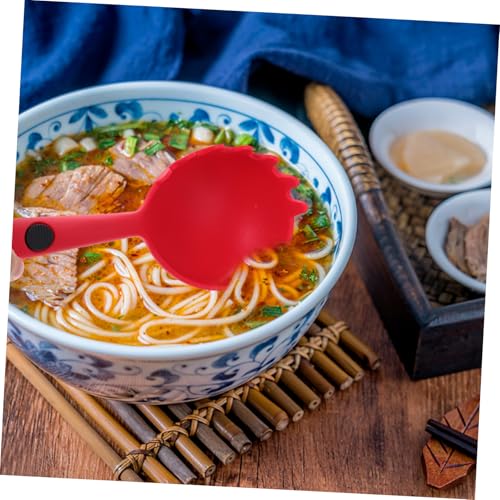 HIAKDOFT Silikon Spaghettilöffel mit Langem Griff Hitzebeständig und Flexibel Großer Küchenhelfer mit Aufhängeloch Praktischer Nudel und Suppenlöffel für Vielseitiges Kochen von HIAKDOFT