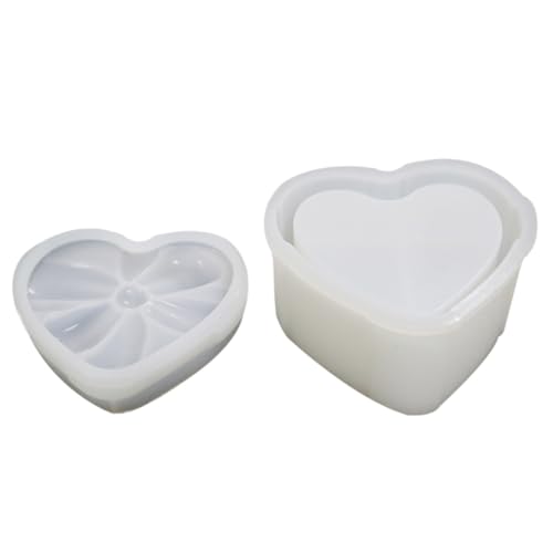 HIAKDOFT Silikonform Herz Geschenkbox mit Schleifen Deckel Flexibel Reißfest Wiederverwendbar für DIY Gießen Epoxidharz Schmuck Box Basteln Zubehör von HIAKDOFT