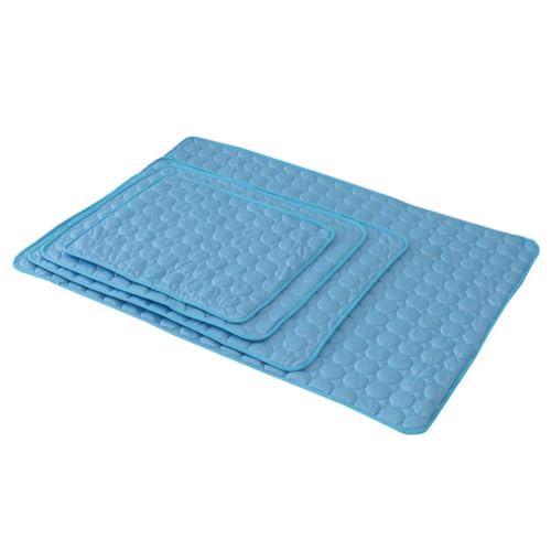 HIAKDOFT Sommerliche Kühlmatte für Hunde und Katzen Atmungsaktive Faltbare Haustier Matte mit Glatter Oberfläche rutschfest für Sofa Kiste Auto und Reisen Blaue Sofakühlauflage von HIAKDOFT