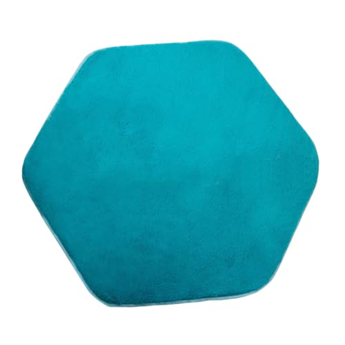 HIAKDOFT Spielteppich Hexagonform Weiche Plüschmatte für Junge Mädchen Spielzelt rutschfeste Krabbelunterlage für Kinderzimmer Wohnzimmer und Spielbereich Blau von HIAKDOFT