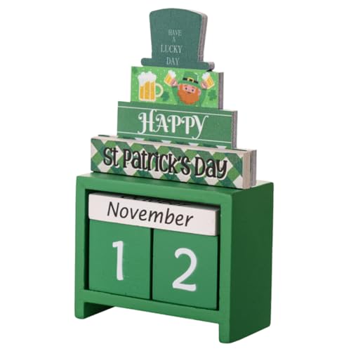 HIAKDOFT St Patrick's Day Holzkalender Desktop Kalender mit Countdownfunktion Festliche Grüne Dekoration Stabile Holzoptik als Geschenk und Tischornament HIAKDOFT St Patrick's Day Holzkalender Desktop Kalender mit Countdownfunktion Festliche Grüne Dekoration Stabile Holzoptik als Geschenk und Tischornament von HIAKDOFT