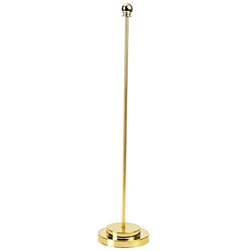 HIAKDOFT Stabiler Metall Fahnenhalter für Schreibtisch Robuste Fahnenstange mit Runder Basis für Tischflaggen und Präsentationen Langlebig und Elegant Gold von HIAKDOFT
