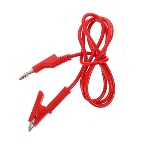 HIAKDOFT Stapelbarer Bananenstecker mit Isolierten Gummi Krokodilklemmen Testleitung Kabel für Multimeter Elektrotechnik Prüfsonde Rot von HIAKDOFT
