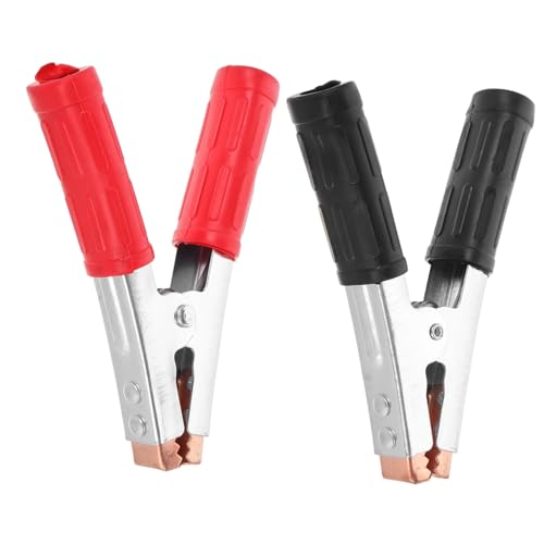 HIAKDOFT Starke Krokodilklemmen Batterie Klemmen Kupferbeschichtet Ergonomisch Robust Kompatibel für Auto Überbrückungskabel Sicherer Halt für Autobatterie Langlebig und Vielseitig von HIAKDOFT