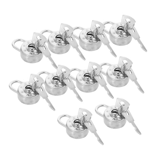 HIAKDOFT Teiliges Runde Mini Vorhängeschlösser aus Zinklegierung mit Schlüsseln Robustes Verschleißfestes Schloss für Tagebücher Schmuckschatullen und Schließfächer Niedliches Design von HIAKDOFT