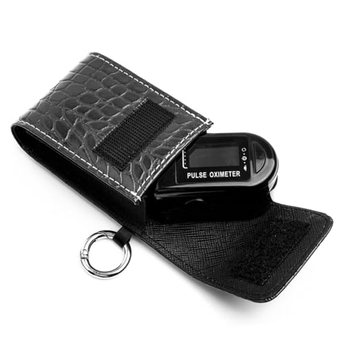 HIAKDOFT Tragbare Schwarze Leder Aufbewahrungstasche Schutzetui für Sauerstoffmesser Pulsometer Tasche Kompakt Robust für Unterwegs HIAKDOFT Tragbare Schwarze Leder Aufbewahrungstasche Schutzetui für Sauerstoffmesser Pulsometer Tasche Kompakt Robust für Unterwegs von HIAKDOFT
