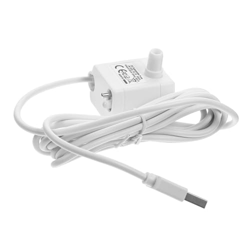 HIAKDOFT USB Betriebene Pumpe für Katzentrinkbrunnen mit LED Licht Einstellbare Wasserdurchflussregelung Leise Trockenlaufsicher Kompatibel mit Haustier Wasserspendern für Katzen und von HIAKDOFT