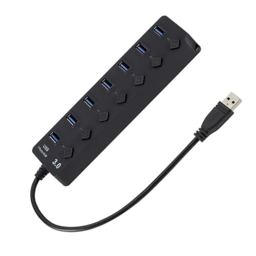 HIAKDOFT USB Hub Ports mit Unabhängigen Schaltern Überstrom und Kurzschlussschutz Schlankes Leichtes Design für PC Laptop Tablet für Büro Reisen und Heimgebrauch Schwarz HIAKDOFT USB Hub Ports mit Unabhängigen Schaltern Überstrom und Kurzschlussschutz Schlankes Leichtes Design für PC Laptop Tablet für Büro Reisen und Heimgebrauch Schwarz von HIAKDOFT