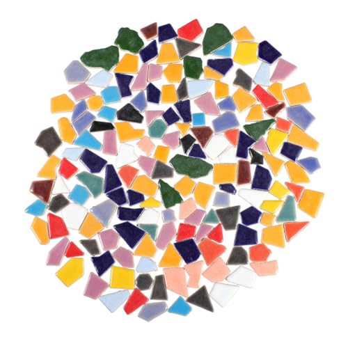 HIAKDOFT Unregelmäßige Keramik mosaiksteine Bunte DIY Bastelmaterialien für Heim Gartendekoration Langlebige Kratzfeste Mosaikfragmente für Kreative Handwerksprojekte von HIAKDOFT