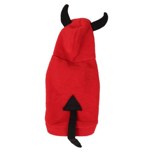 HIAKDOFT Verwandlungskostüm Für Haustiere Outfits Halloween Post Kleidung Hundeteufel Hund Teufel Kostüm -Teufel-Outfit Hundekostüme Kleine Kostüme Jumper Tierkostüme Rot von HIAKDOFT