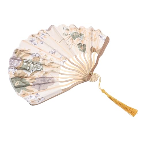 HIAKDOFT Vintage Faltfächer Damen Faltbarer Handventilator mit Chinesischem Blumenmuster Traditioneller Retro Fächer für Tanz Bühne Sommerreise und Dekoratives von HIAKDOFT