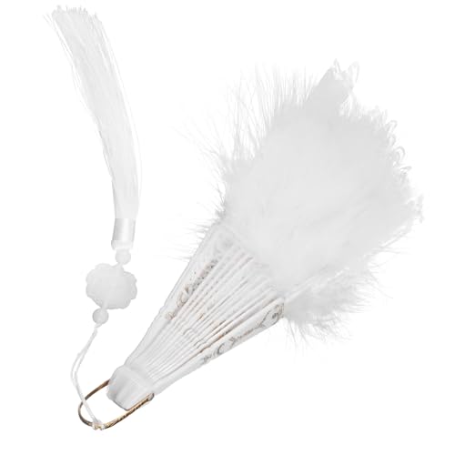 HIAKDOFT Vintage Spitzen-feder Fächer Leicht Handfächer Damen Tanzrequisite Hochzeit Party Dekoration Theater Requisite Weiß HIAKDOFT Vintage Spitzen-feder Fächer Leicht Handfächer Damen Tanzrequisite Hochzeit Party Dekoration Theater Requisite Weiß von HIAKDOFT