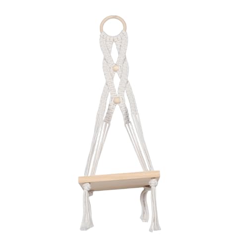 HIAKDOFT Dekoratives Wandregal Aus Baumwollseil Handgefertigte Einzigartige Und Funktionale Ablage Für Pflanzen Und Boho-Style Deko Für Wohnzimmer Und Kreative Wandgestaltung von HIAKDOFT
