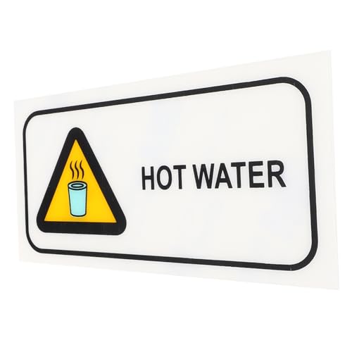 HIAKDOFT Warnhinweis Aufkleber Hot Water Sign Klebeschild Sicherheitswarnung Hitzebeständig Sichtbar Selbstklebend Praktische Warnmarkierung für Innen Außenbereiche von HIAKDOFT