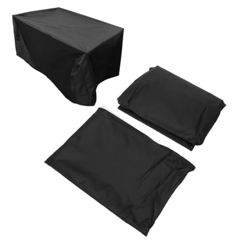 HIAKDOFT Wasserdichte Outdoor Möbelabdeckung aus Polyester PVC mit Doppelter Naht und Ösen Wetterfeste Schutzhülle für Gartentisch und Stühle Schwarz HIAKDOFT Wasserdichte Outdoor Möbelabdeckung aus Polyester PVC mit Doppelter Naht und Ösen Wetterfeste Schutzhülle für Gartentisch und Stühle Schwarz von HIAKDOFT