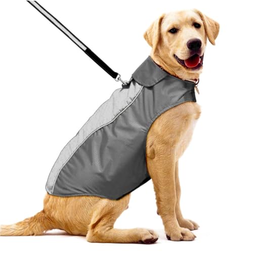 HIAKDOFT Wasserdichter Hundemantel XXL Wintermantel mit Reflektierenden Details Verstellbarem Geschirr Warm und Winddicht für Kalte Jahreszeiten und Sichere bei Nacht von HIAKDOFT