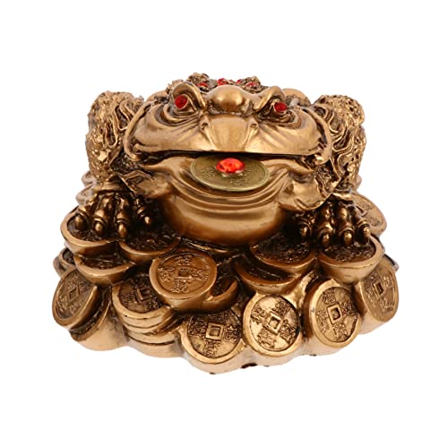 HIAKDOFT Wealth Toad Figurine aus Langlebigem Material Feng Shui Toad Sculpture als Desktop Ornament für Wohnung und Büro Dekorative Skulptur für Glück und Wohlstand von HIAKDOFT