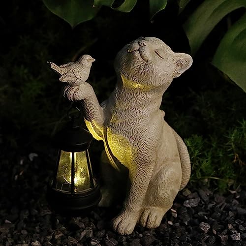 HIAME Gartendeko Figuren Solar Licht, Elefant Ente Tier Statue Deko für Garten, Gartenfiguren Solar Beleuchtete Skulptur Ornamente für Außen, Harzskulptur Tierstatuen Figuren mit Solarlicht (F) von HIAME