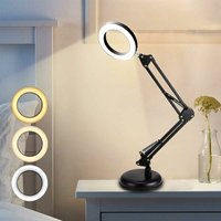 6W led Schreibtischlampe mit Gelenkarm, dimmbar/temperatureinstellbar, USB-Architekten-Nachttischlampe, Industriedesign-Leselampe aus schwarzem von HIASDFLS