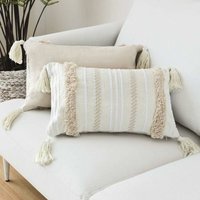 Hiasdfls - Kissenbezug Moderner geometrischer Kissenbezug Einfach gestrickter Sofa-Wohnzimmerdekor-Kissenbezug Beige - 30 50 cm von HIASDFLS