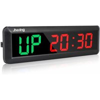 Hiasdfls - LED-Intervall-Timer, Countdown-Uhr, Stoppuhr, Fitness-Timer mit Fernbedienung, Workout-Timer für Heimfitness 2,3 Zoll (Grün/Rot) von HIASDFLS