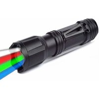 Hiasdfls - LED-taktische Taschenlampe mit rotem grünem weißem Blau, 4 Farben 1 Lampe Zoomable Multifunktionswasserfest Für Nachtsicht, Angeln, von HIASDFLS